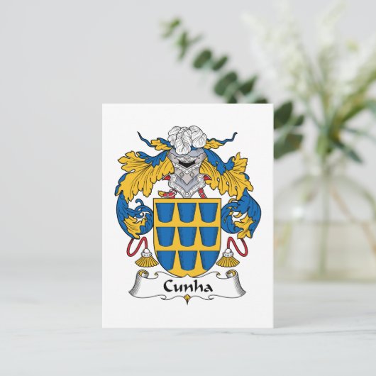 Cunha Family Crest Briefkaart (Staand voorkant)