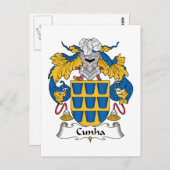 Cunha Family Crest Briefkaart (Voorkant / Achterkant)
