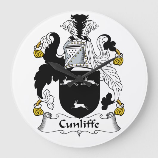 Cunliffe Family Crest Grote Klok (Voorkant)