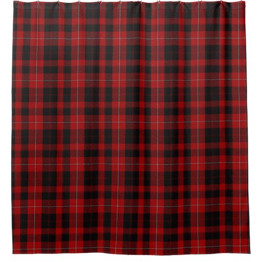Cunningham Black en Red Tartan Shower Curtain Douchegordijn (Voorkant)