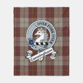 Cunningham Burgundy Dancers Clan Badge Tartan Plai Fleece Deken (Voorkant)