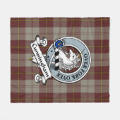 Cunningham Burgundy Dancers Clan Badge Tartan Plai Fleece Deken (Voorkant (Horizontaal))