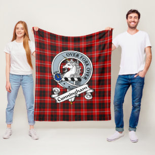 Cunningham Clan Badge Schotse Ruit Plaid Fleece Deken