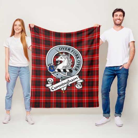 Cunningham Clan Badge Schotse Ruit Plaid Fleece Deken (In situ)