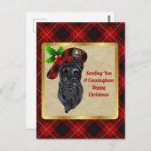 Cunningham Clan Badge & Tartan Kerst Briefkaart (Voorkant / Achterkant)