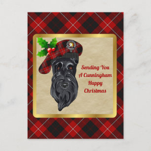 Cunningham Clan Badge & Tartan Kerst Briefkaart