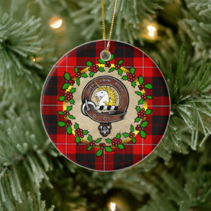 Cunningham Clan Badge & Tartan Persoonlijke mas Keramisch Ornament
