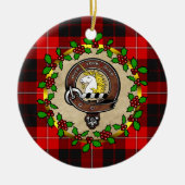 Cunningham Clan Badge & Tartan Persoonlijke mas Keramisch Ornament (Voorkant)