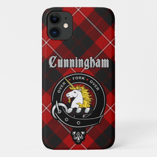 Cunningham Clan Badge & Tartan Telefoon Case (Achterkant)
