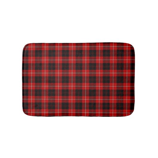 Cunningham Clan Red en Black Scottish Tartan Badmat (Voorkant)