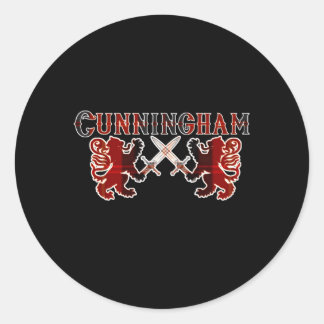 Cunningham Clan Schotse Familie Kilt Tan Lion Ronde Sticker