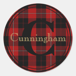 Cunningham Clan Tartan Monogram Naam Seal Sticker