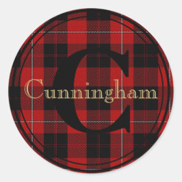 Cunningham Clan Tartan Monogram Naam Seal Sticker