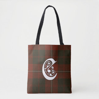Cunningham Clan Tartan Monogram Tote Bag