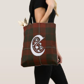 Cunningham Clan Tartan Monogram Tote Bag (Dichtbij)