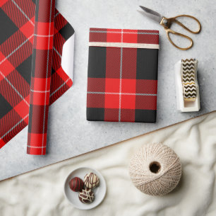  Cunningham Clan Tartan Red Black Plaid Cadeaupapier