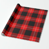 Cunningham Clan Tartan Red Black Plaid Cadeaupapier (Uitgerold)