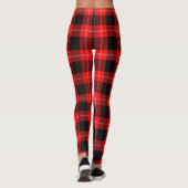 Cunningham Clan Tartan Red Black Plaid Leggings (Achterkant)