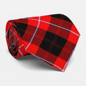 Cunningham Clan Tartan Rood Zwart Stropdas (Opgerold)