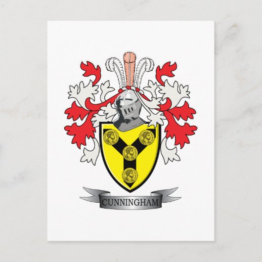 Cunningham Family Crest Coat of Arms Briefkaart (Voorkant)