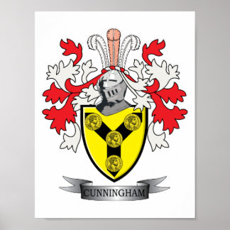 Cunningham Family Crest Coat. Poster