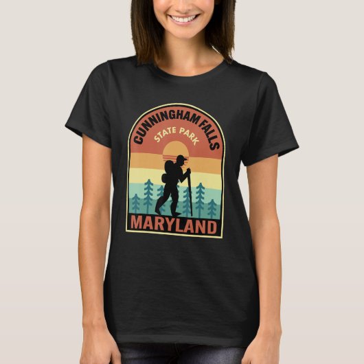 Cunningham Herfsten State Park Maryland Retro Hiki T-shirt (Voorkant)