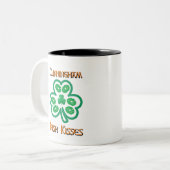 Cunningham Irish Kisses Clover Shamrocks Lips Tweekleurige Koffiemok (Voorkant links)
