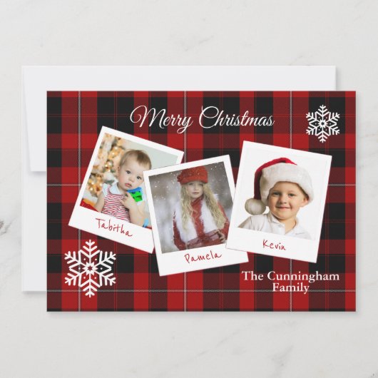 Cunningham Pset-kerstkaart met meerdere foto's Kaart (Voorkant)