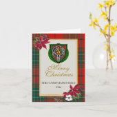 Cunningham Schotse Clan Tartan & Crest Kaart (Gele Bloem)