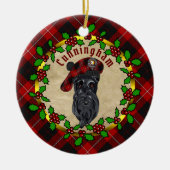 Cunningham Scottie Dog kerstkeramisch Ornament (Voorkant)