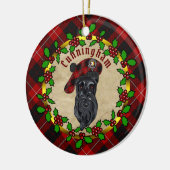 Cunningham Scottie Dog kerstkeramisch Ornament (Links)