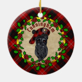 Cunningham Scottie Dog kerstkeramisch Ornament (Achterkant)