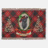 Cunningham Scottie Dog Kerstmis Throw Blanket Deken (Voorkant)