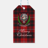 Cunningham Scottish Clan Tartan & Crest Cadeaulabel (Voorkant)