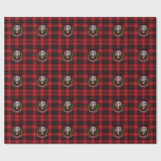 Cunningham Scottish Clan Tartan & Crest Cadeaupapier (Vlak)