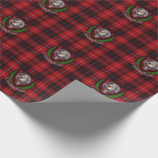 Cunningham Scottish Clan Tartan & Crest Cadeaupapier (Hoek)