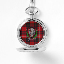 Cunningham Scottish Clan Tartan & Crest Horloge