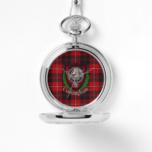 Cunningham Scottish Clan Tartan & Crest Horloge (Voorkant)