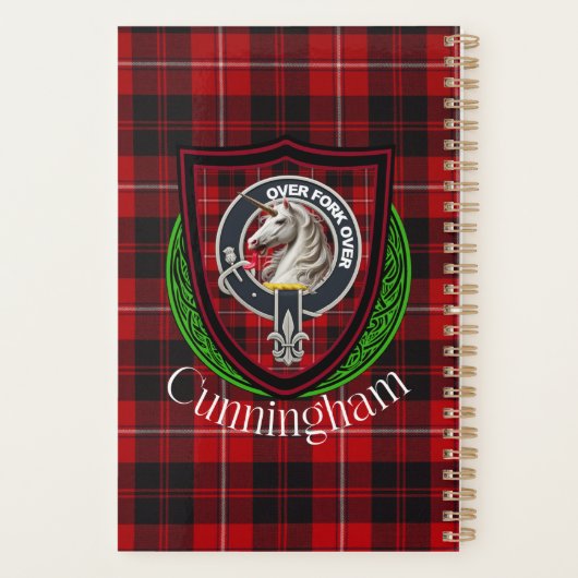 Cunningham Scottish Clan Tartan & Crest Planner (Achterkant)