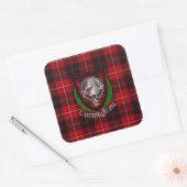 Cunningham Scottish Clan Tartan & Crest Vierkante Sticker (Envelop)