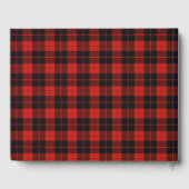Cunningham Scottish plaid tartan zwart rood Gastenboek (Achterkant)