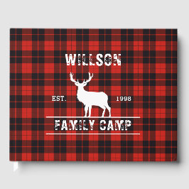 Cunningham Scottish plaid tartan zwart rood Gastenboek