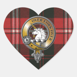 Cunningham Tartan & Badge Hart Sticker