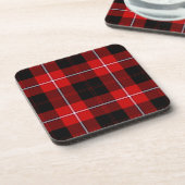 Cunningham Tartan Red Black Pset Bier Onderzetter (Linkerzijde)