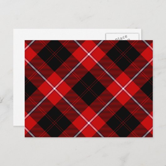 Cunningham Tartan Red Black Pset Briefkaart (Voorkant / Achterkant)
