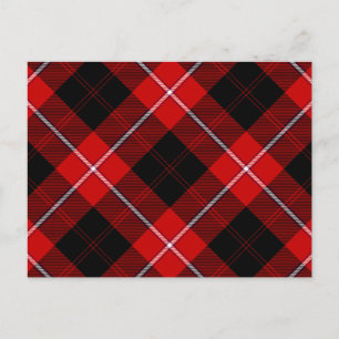 Cunningham Tartan Red Black Pset Briefkaart