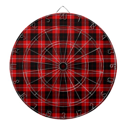 Cunningham Tartan Red Black Pset Dartbord (Voorkant)