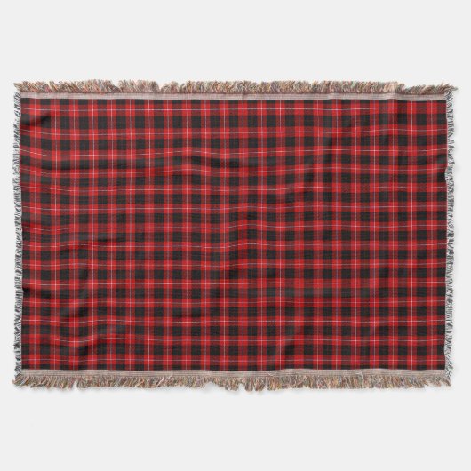Cunningham Tartan Red Black Pset Deken (Voorkant)