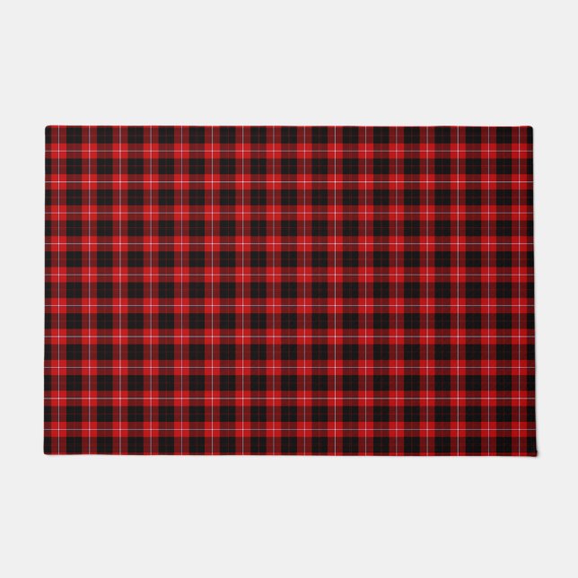 Cunningham Tartan Red Black Pset Deurmat (Voorkant)