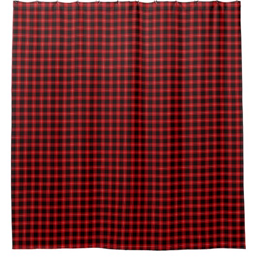 Cunningham Tartan Red Black Pset Douchegordijn (Voorkant)